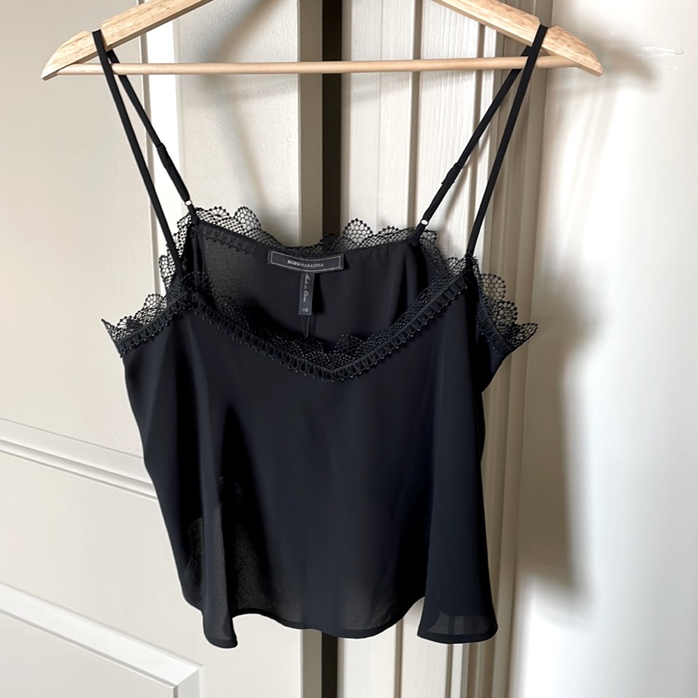 BCBGMAXAZRIA Black Cropped Cami